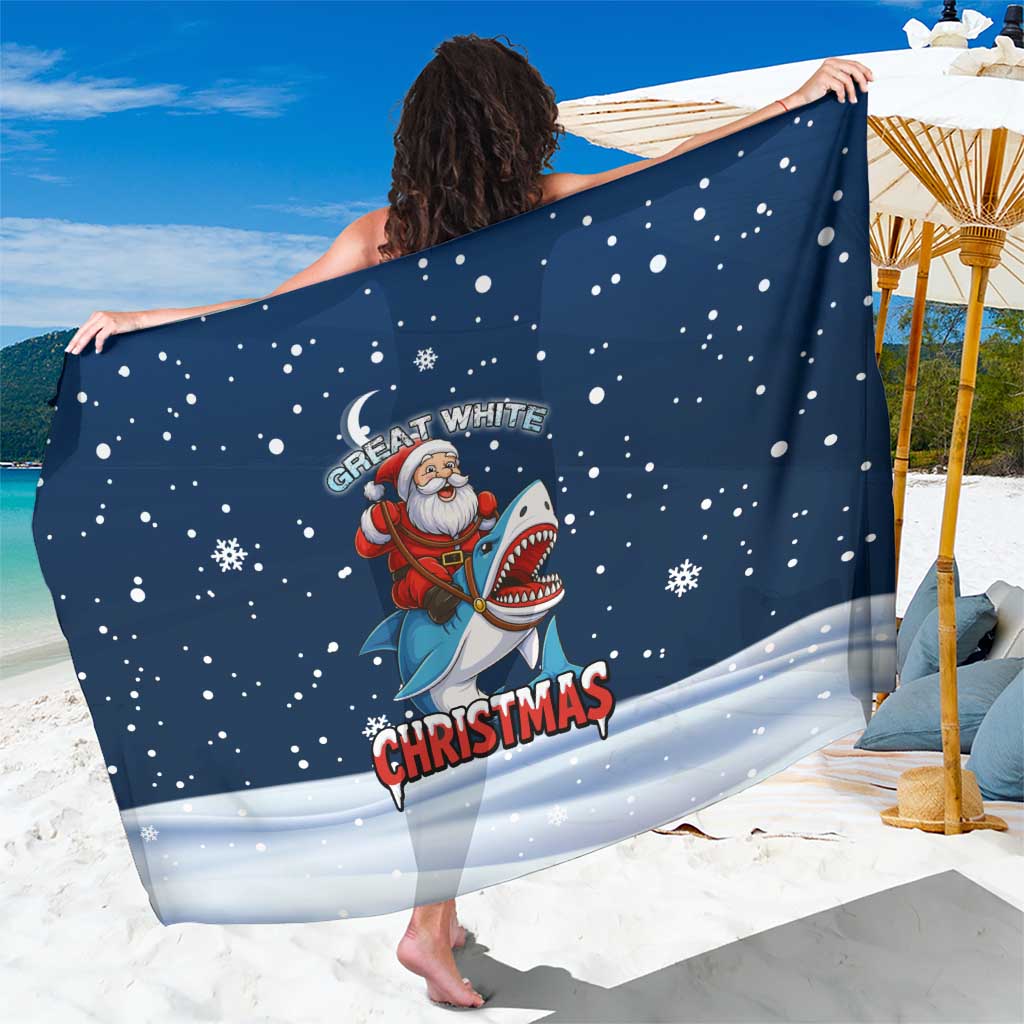 Great White Christmas Shark Christmas Sarong Funny Xmas Holiday Patterns - Wonder Print Shop