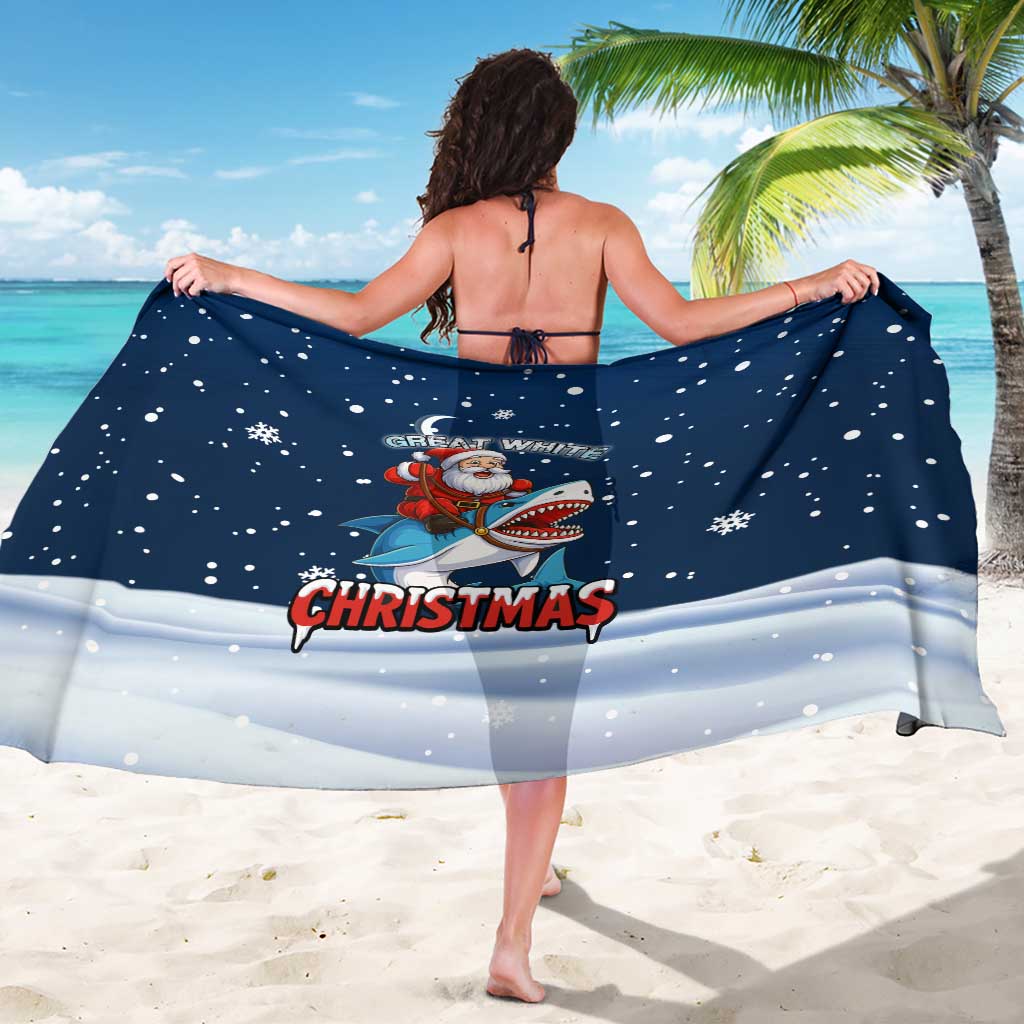Great White Christmas Shark Christmas Sarong Funny Xmas Holiday Patterns - Wonder Print Shop