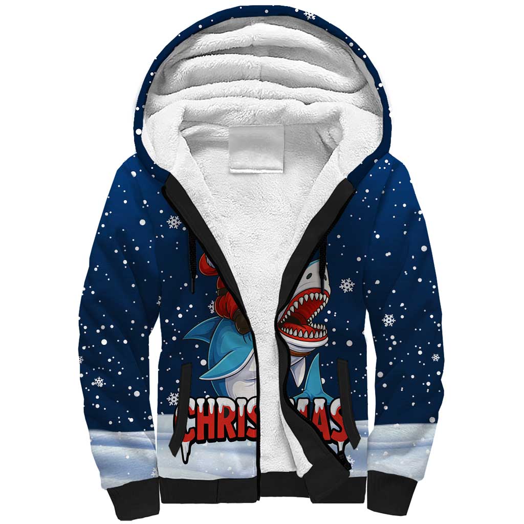 Great White Christmas Shark Christmas Sherpa Hoodie Funny Xmas Holiday Patterns - Wonder Print Shop