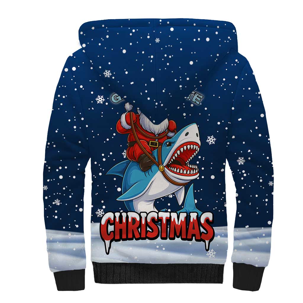 Great White Christmas Shark Christmas Sherpa Hoodie Funny Xmas Holiday Patterns - Wonder Print Shop