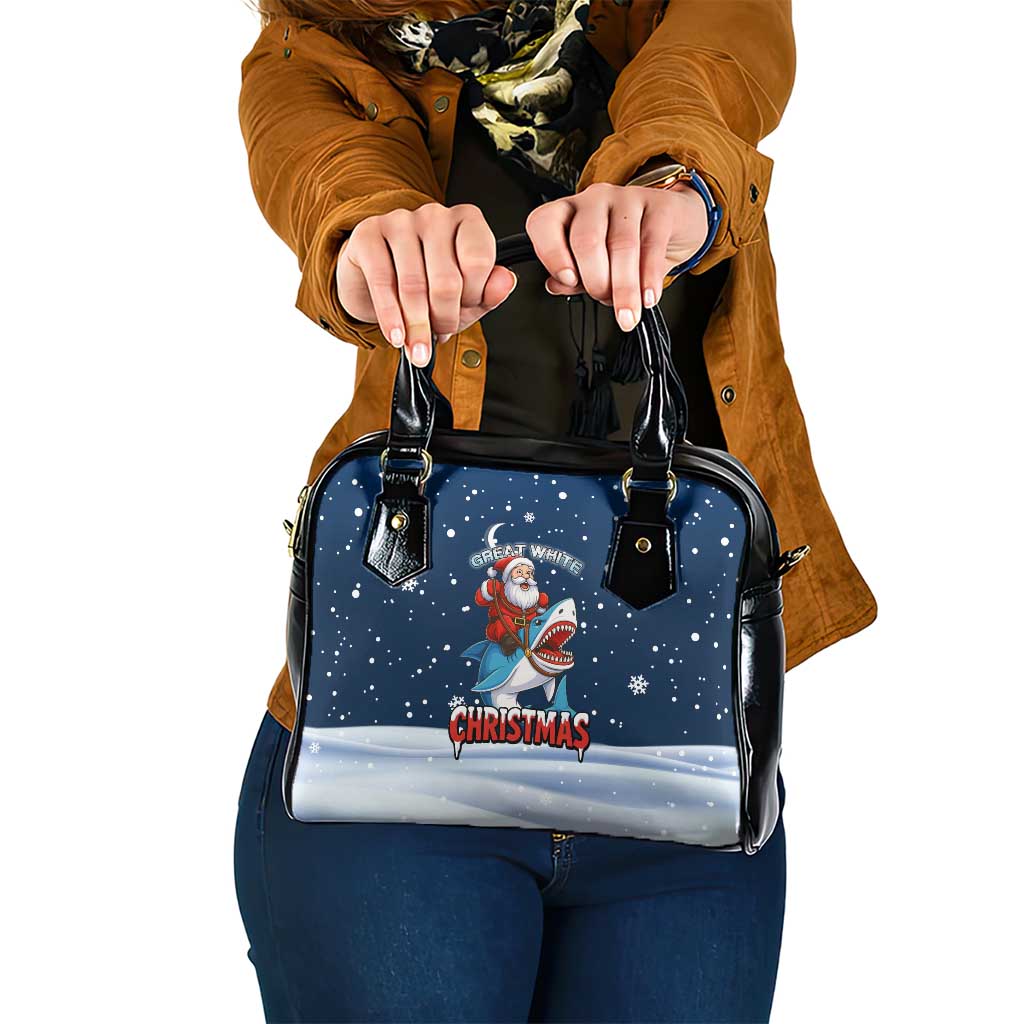 Great White Christmas Shark Christmas Shoulder Handbag Funny Xmas Holiday Patterns - Wonder Print Shop