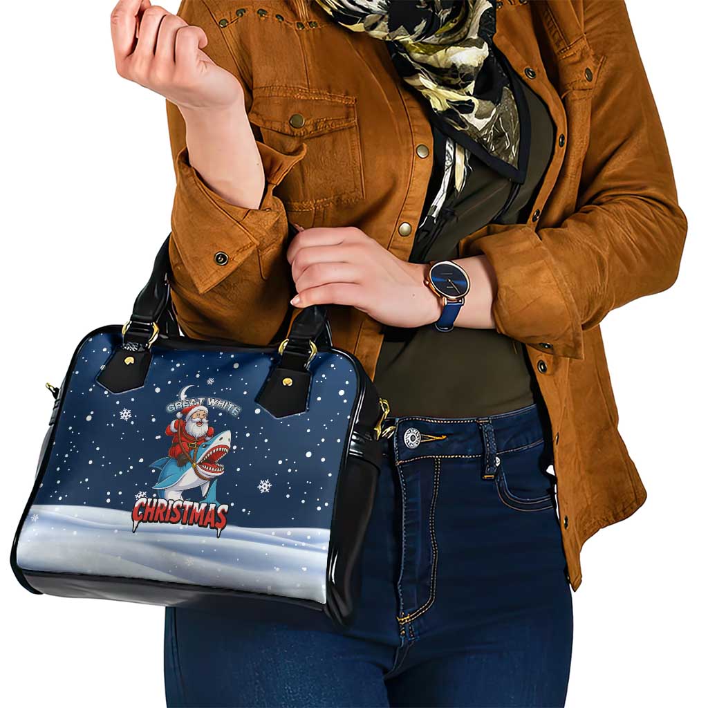 Great White Christmas Shark Christmas Shoulder Handbag Funny Xmas Holiday Patterns - Wonder Print Shop