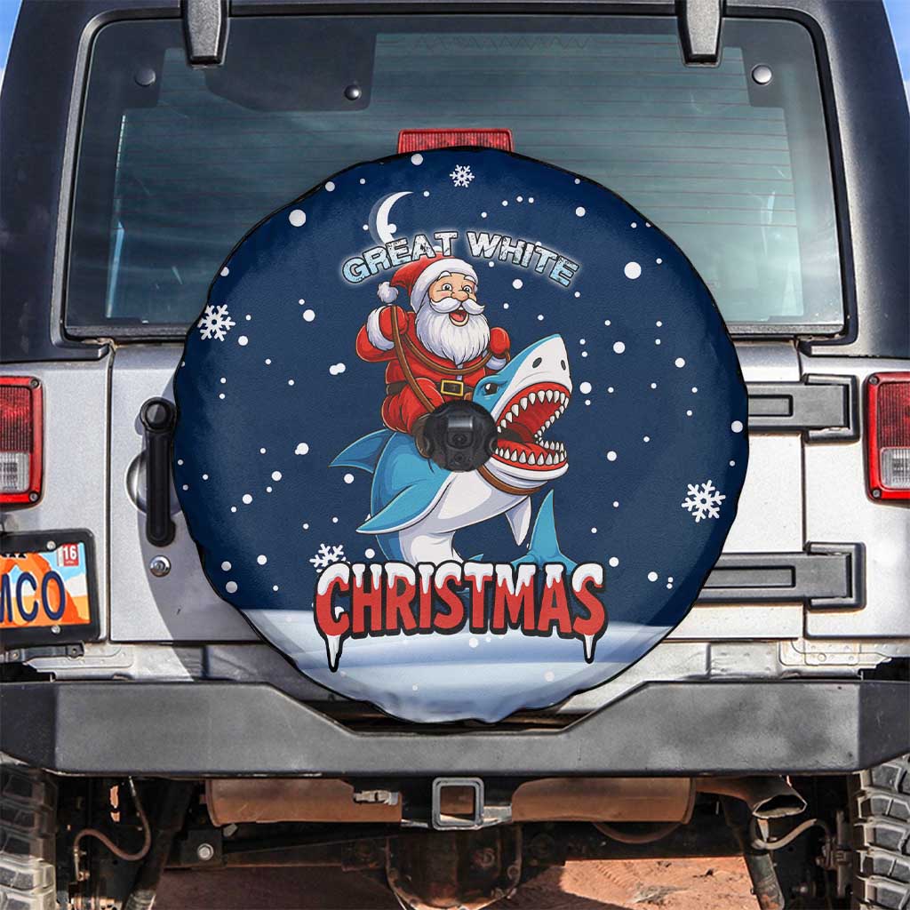 Great White Christmas Shark Christmas Spare Tire Cover Funny Xmas Holiday Patterns - Wonder Print Shop