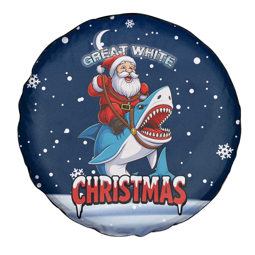 Great White Christmas Shark Christmas Spare Tire Cover Funny Xmas Holiday Patterns - Wonder Print Shop