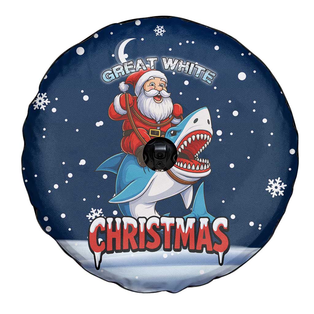 Great White Christmas Shark Christmas Spare Tire Cover Funny Xmas Holiday Patterns - Wonder Print Shop