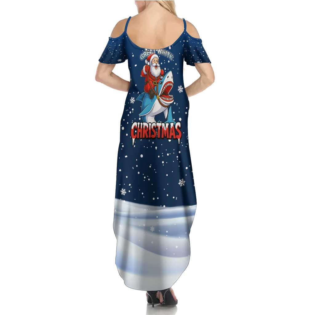 Great White Christmas Shark Christmas Summer Maxi Dress Funny Xmas Holiday Patterns - Wonder Print Shop