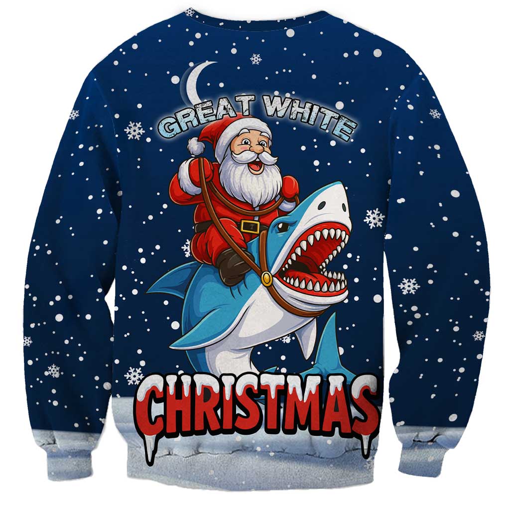 Great White Christmas Shark Christmas Sweatshirt Funny Xmas Holiday Patterns - Wonder Print Shop