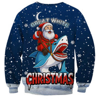 Great White Christmas Shark Christmas Sweatshirt Funny Xmas Holiday Patterns - Wonder Print Shop