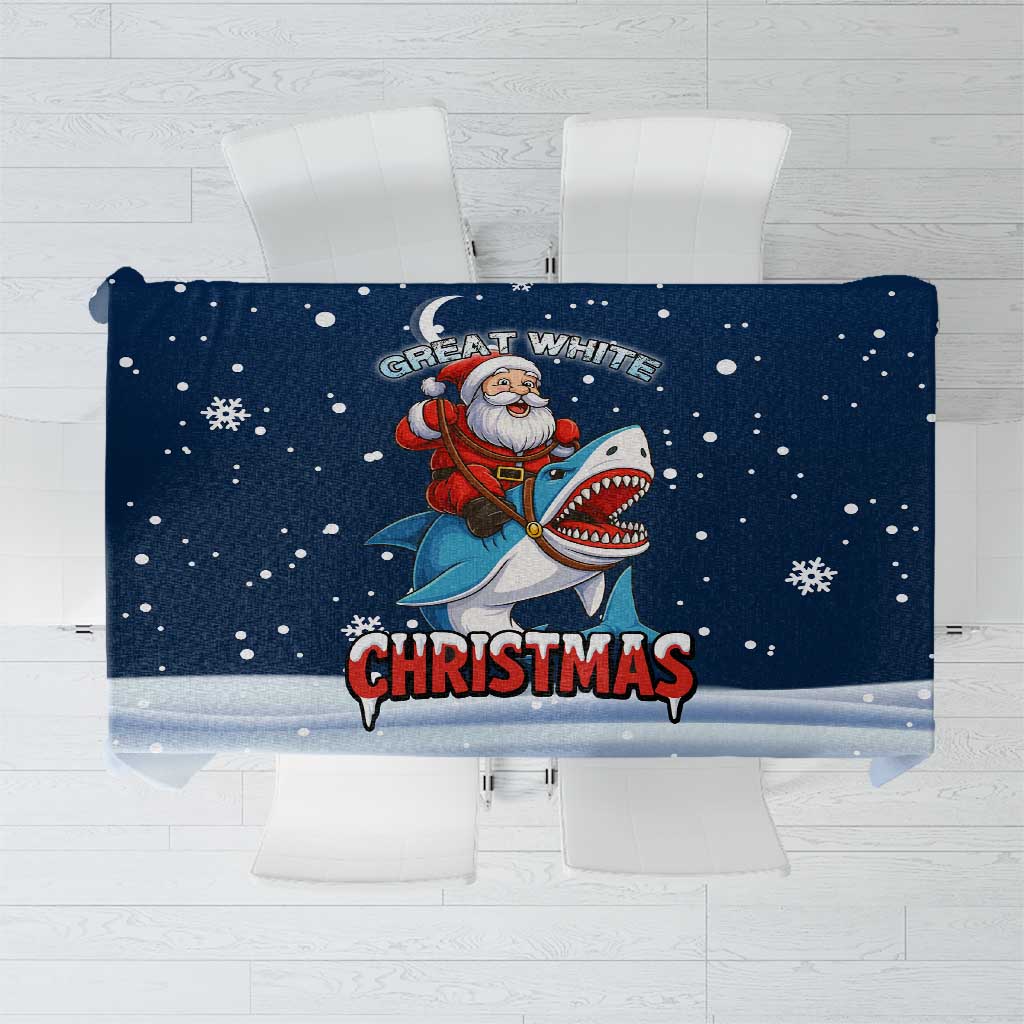 Great White Christmas Shark Christmas Tablecloth Funny Xmas Holiday Patterns - Wonder Print Shop