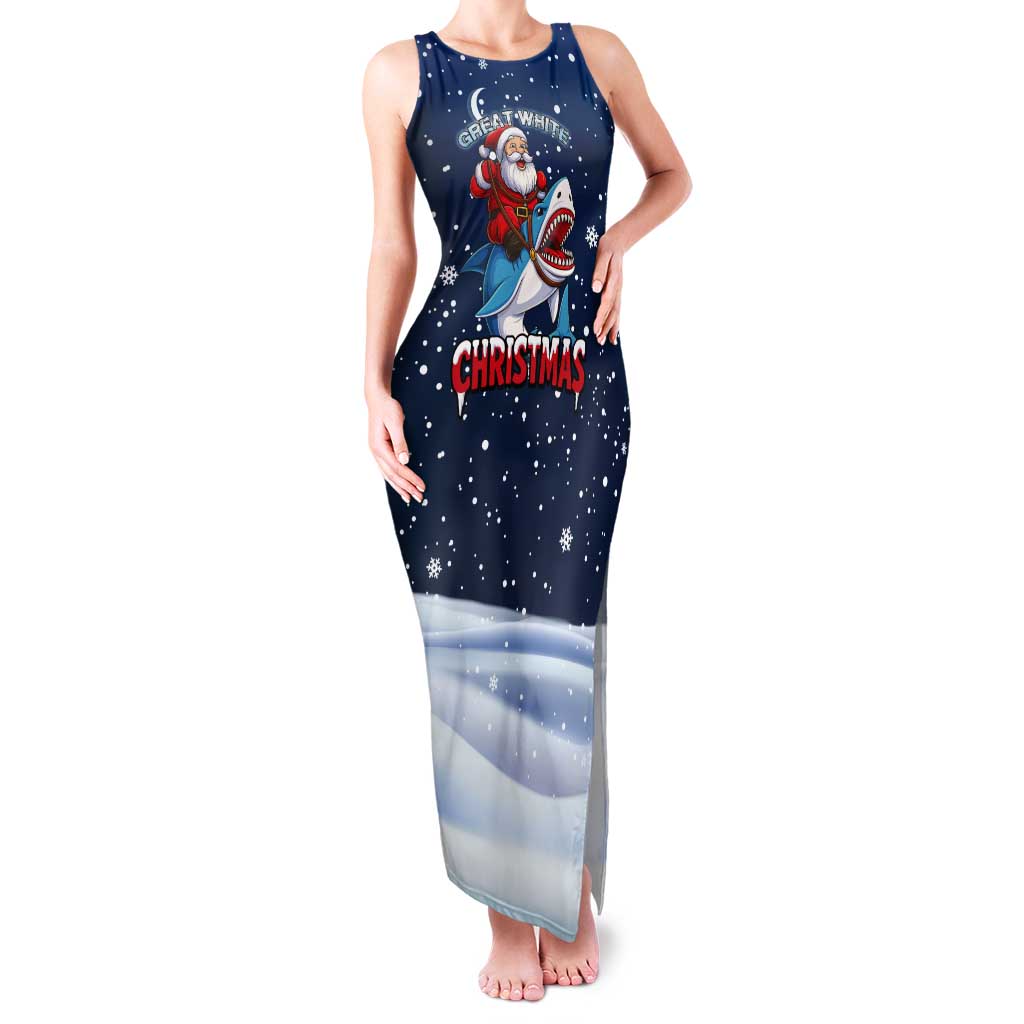 Great White Christmas Shark Christmas Tank Maxi Dress Funny Xmas Holiday Patterns - Wonder Print Shop