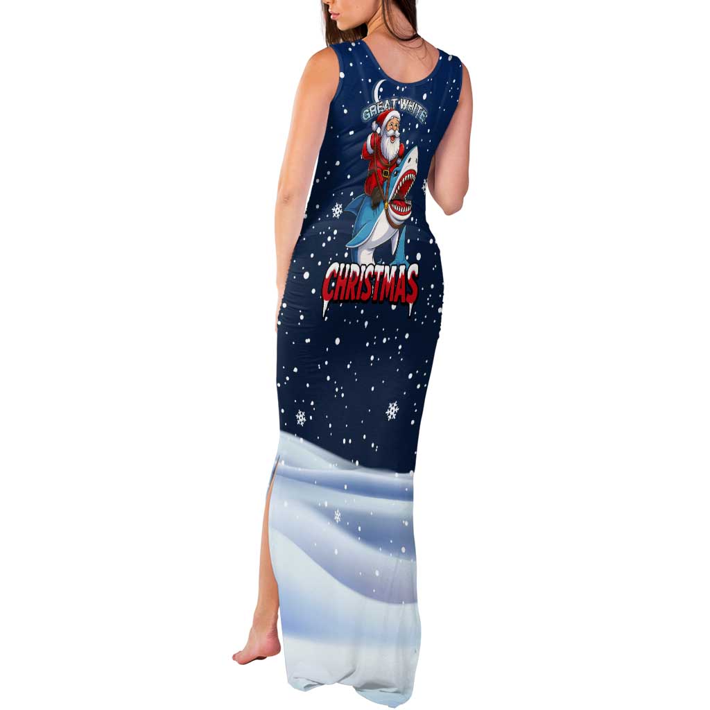 Great White Christmas Shark Christmas Tank Maxi Dress Funny Xmas Holiday Patterns - Wonder Print Shop