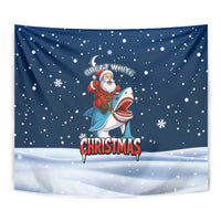 Great White Christmas Shark Christmas Tapestry Funny Xmas Holiday Patterns - Wonder Print Shop