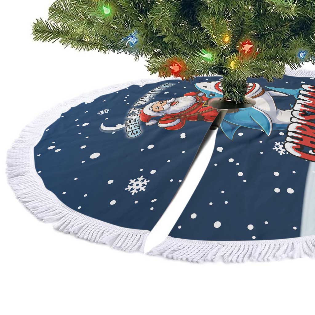 Great White Christmas Shark Christmas Tree Skirt Funny Xmas Holiday Patterns - Wonder Print Shop