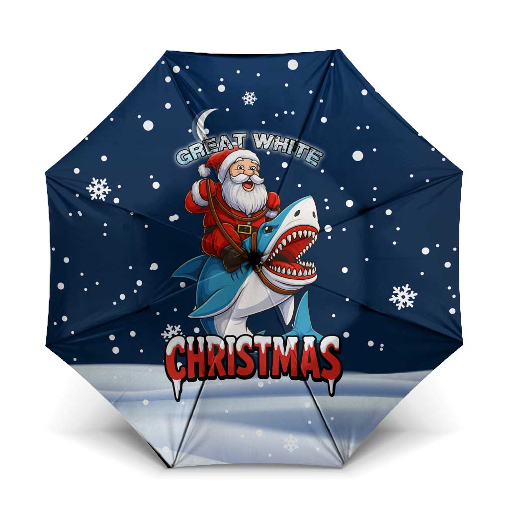 Great White Christmas Shark Christmas Umbrella Funny Xmas Holiday Patterns - Wonder Print Shop