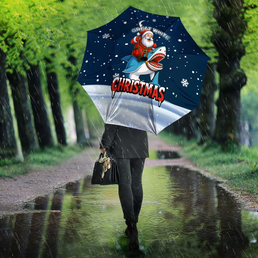 Great White Christmas Shark Christmas Umbrella Funny Xmas Holiday Patterns - Wonder Print Shop