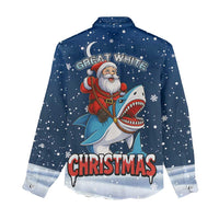 Great White Christmas Shark Christmas Women Casual Shirt Funny Xmas Holiday Patterns - Wonder Print Shop