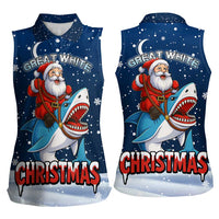 Great White Christmas Shark Christmas Women Sleeveless Polo Shirt Funny Xmas Holiday Patterns - Wonder Print Shop