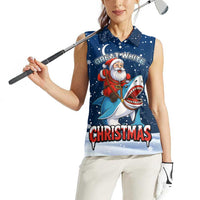 Great White Christmas Shark Christmas Women Sleeveless Polo Shirt Funny Xmas Holiday Patterns - Wonder Print Shop