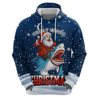 Great White Christmas Shark Christmas Zip Hoodie Funny Xmas Holiday Patterns - Wonder Print Shop
