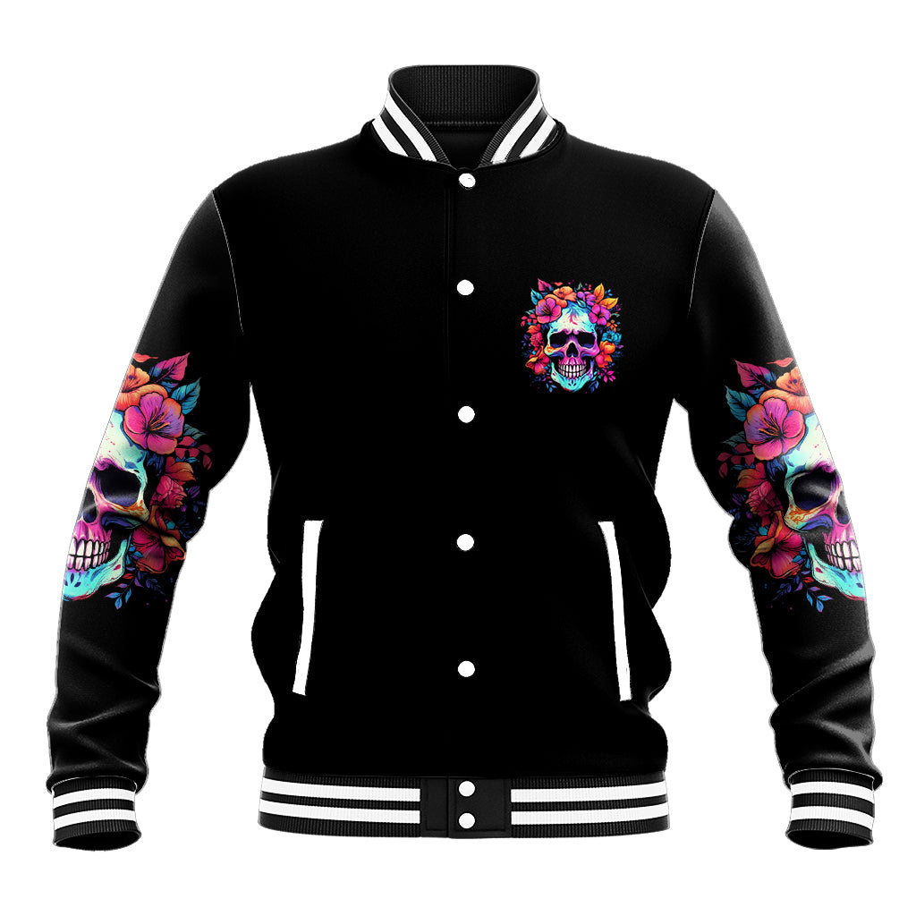 I'm Not A B I'm Just Honest Skull Roses Colorful Baseball Jacket - Wonder Print Shop