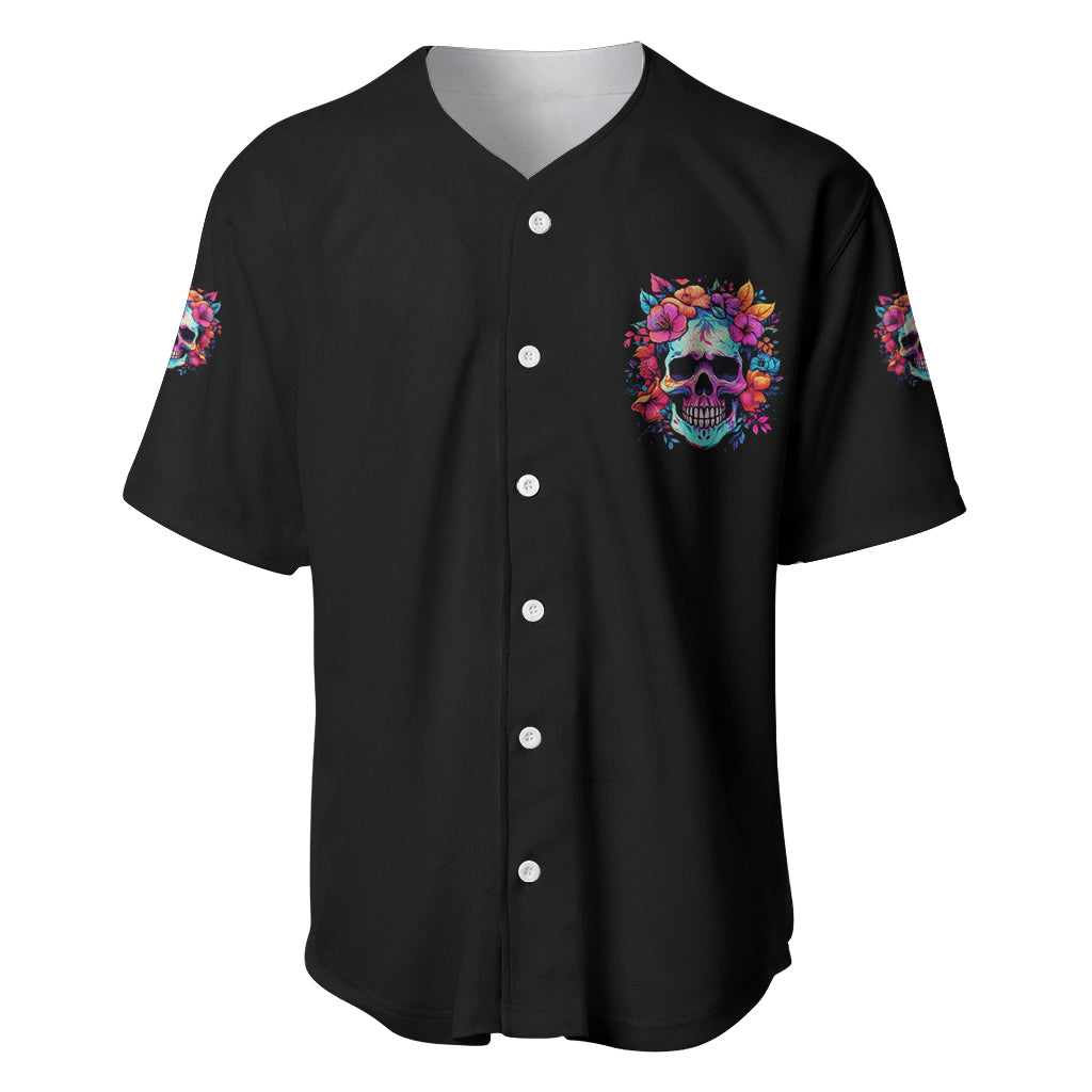 I'm Not A B I'm Just Honest Skull Roses Colorful Baseball Jersey - Wonder Print Shop