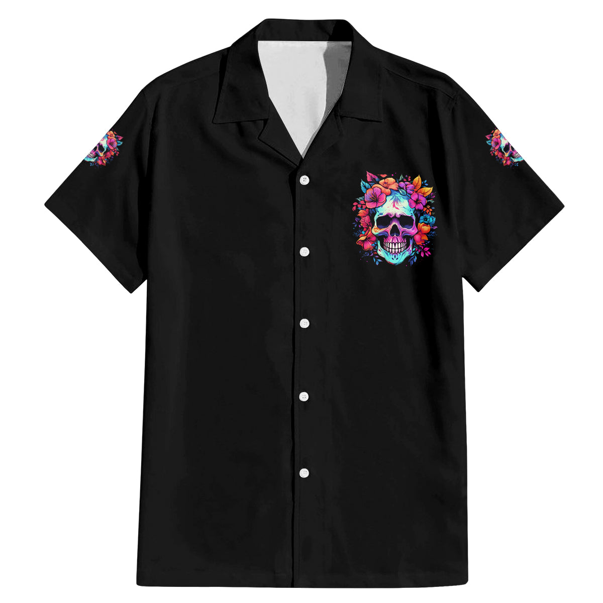 I'm Not A B I'm Just Honest Skull Roses Colorful Family Matching Mermaid Dress and Hawaiian Shirt - Wonder Print Shop