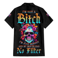 I'm Not A B I'm Just Honest Skull Roses Colorful Family Matching Mermaid Dress and Hawaiian Shirt - Wonder Print Shop