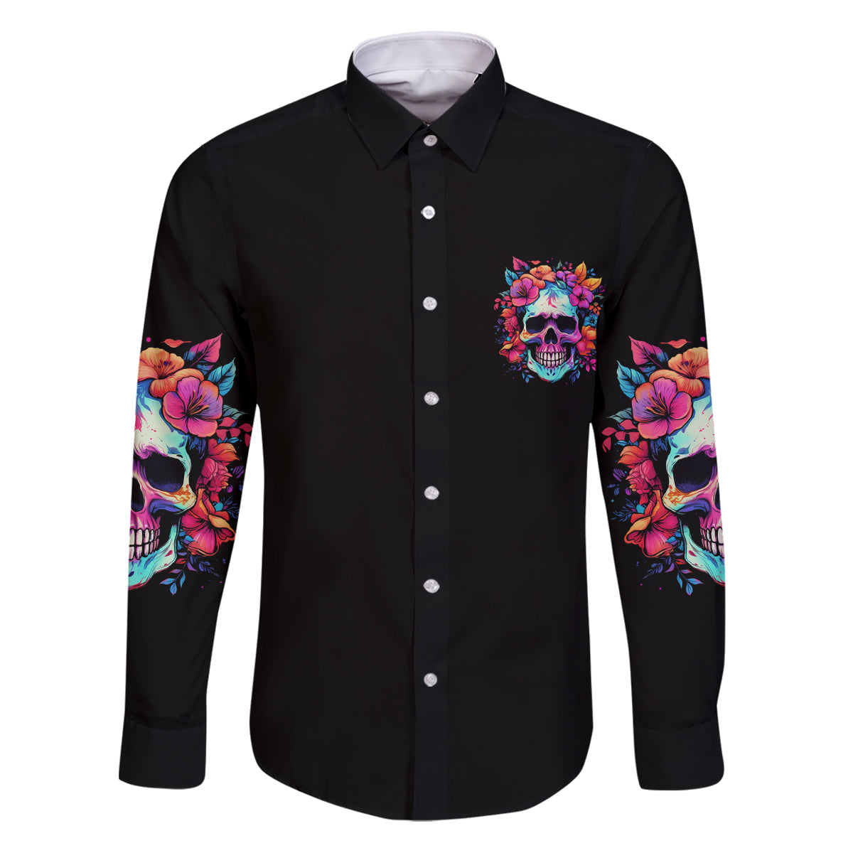 I'm Not A B I'm Just Honest Skull Roses Colorful Family Matching Puletasi Dress and Hawaiian Shirt - Wonder Print Shop