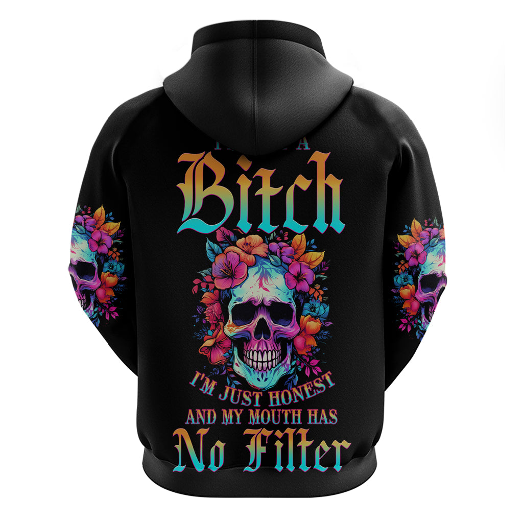 I'm Not A B I'm Just Honest Skull Roses Colorful Hoodie - Wonder Print Shop
