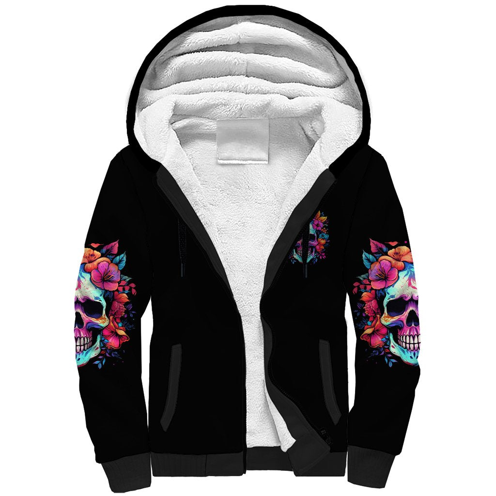 I'm Not A B I'm Just Honest Skull Roses Colorful Sherpa Hoodie - Wonder Print Shop