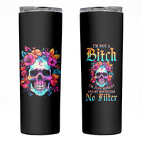 I'm Not A B I'm Just Honest Skull Roses Colorful Skinny Tumbler - Wonder Print Shop