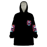 I'm Not A B I'm Just Honest Skull Roses Colorful Wearable Blanket Hoodie - Wonder Print Shop