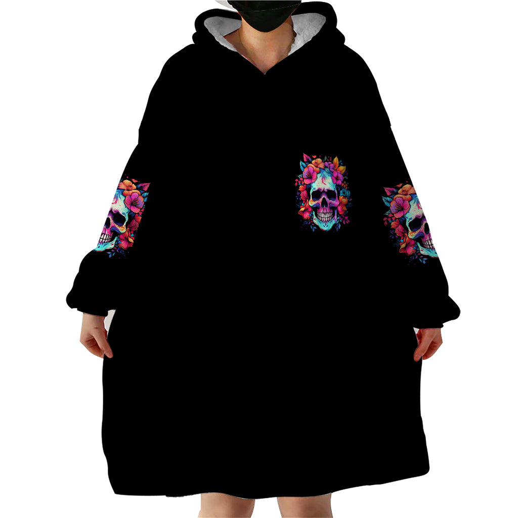 I'm Not A B I'm Just Honest Skull Roses Colorful Wearable Blanket Hoodie - Wonder Print Shop