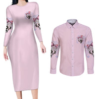 Don't Try To Figure Me Out Couples Matching Long Sleeve Bodycon Dress and Long Sleeve Button Shirt - Wonder Print Shop
