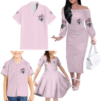 Don't Try To Figure Me Out Family Matching Off Shoulder Long Sleeve Dress and Hawaiian Shirt - Wonder Print Shop