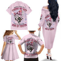 Don't Try To Figure Me Out Family Matching Off Shoulder Long Sleeve Dress and Hawaiian Shirt - Wonder Print Shop
