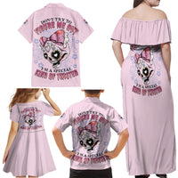 Don't Try To Figure Me Out Family Matching Off Shoulder Maxi Dress and Hawaiian Shirt - Wonder Print Shop