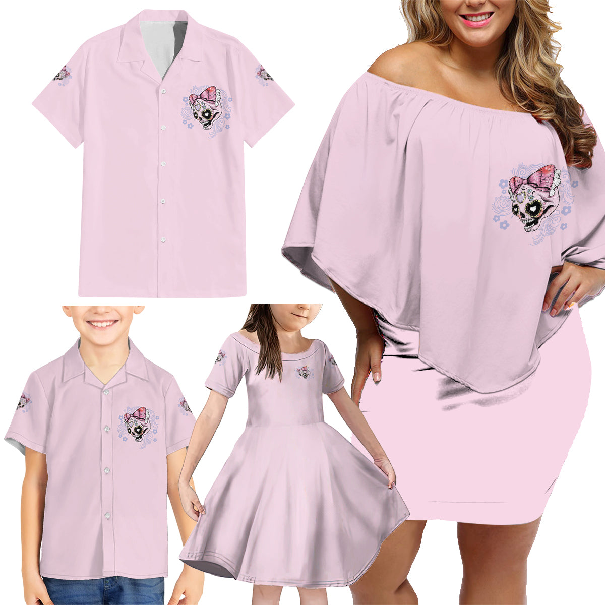 Don't Try To Figure Me Out Family Matching Off Shoulder Short Dress and Hawaiian Shirt - Wonder Print Shop