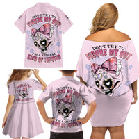 Don't Try To Figure Me Out Family Matching Off Shoulder Short Dress and Hawaiian Shirt - Wonder Print Shop