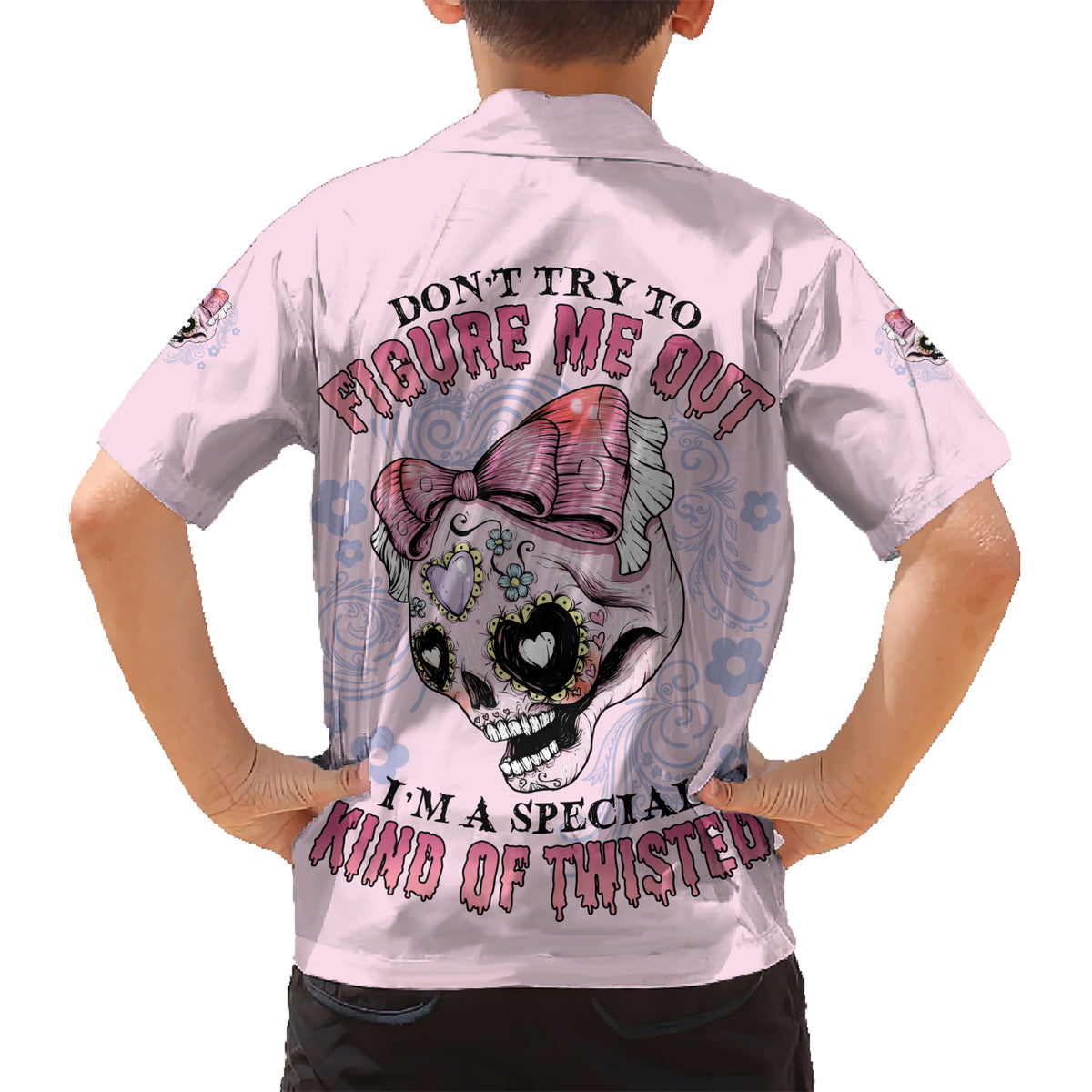 Don't Try To Figure Me Out Family Matching Short Sleeve Bodycon Dress and Hawaiian Shirt - Wonder Print Shop