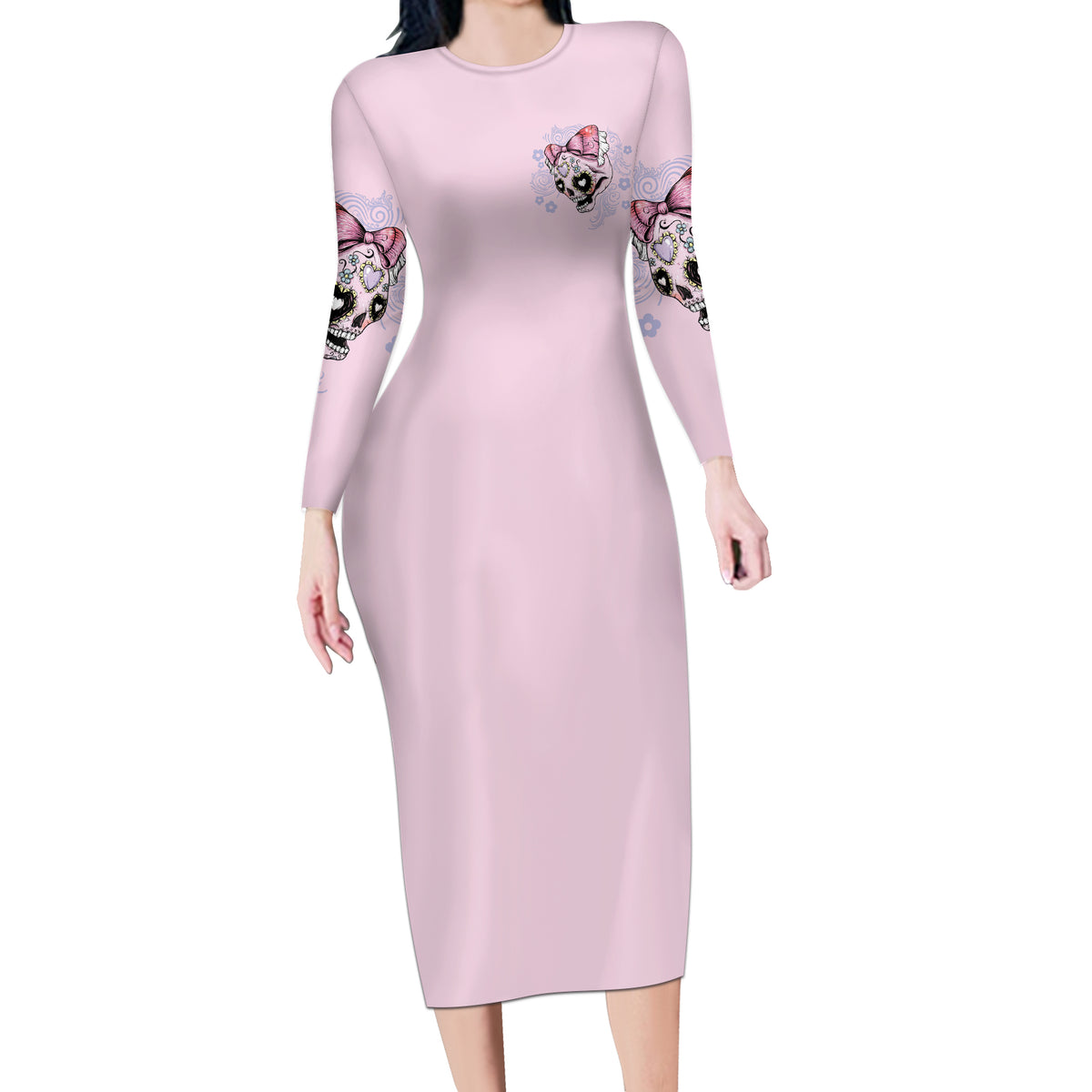 Don't Try To Figure Me Out Long Sleeve Bodycon Dress - Wonder Print Shop