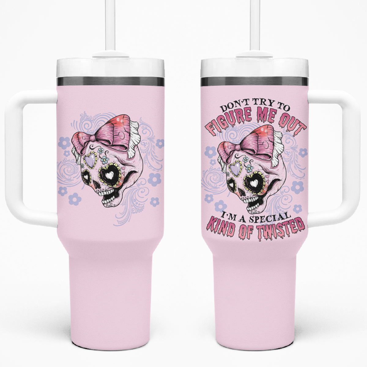 Don't Try To Figure Me Out Tumbler With Handle - Wonder Print Shop