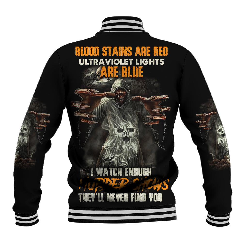 They'll Never Find You Baseball Jacket - Wonder Print Shop