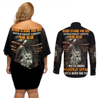 They'll Never Find You Couples Matching Off Shoulder Short Dress and Long Sleeve Button Shirt - Wonder Print Shop