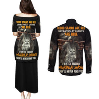 They'll Never Find You Couples Matching Puletasi Dress and Long Sleeve Button Shirt - Wonder Print Shop