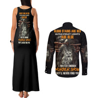 They'll Never Find You Couples Matching Tank Maxi Dress and Long Sleeve Button Shirt - Wonder Print Shop