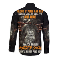 They'll Never Find You Long Sleeve Button Shirt - Wonder Print Shop