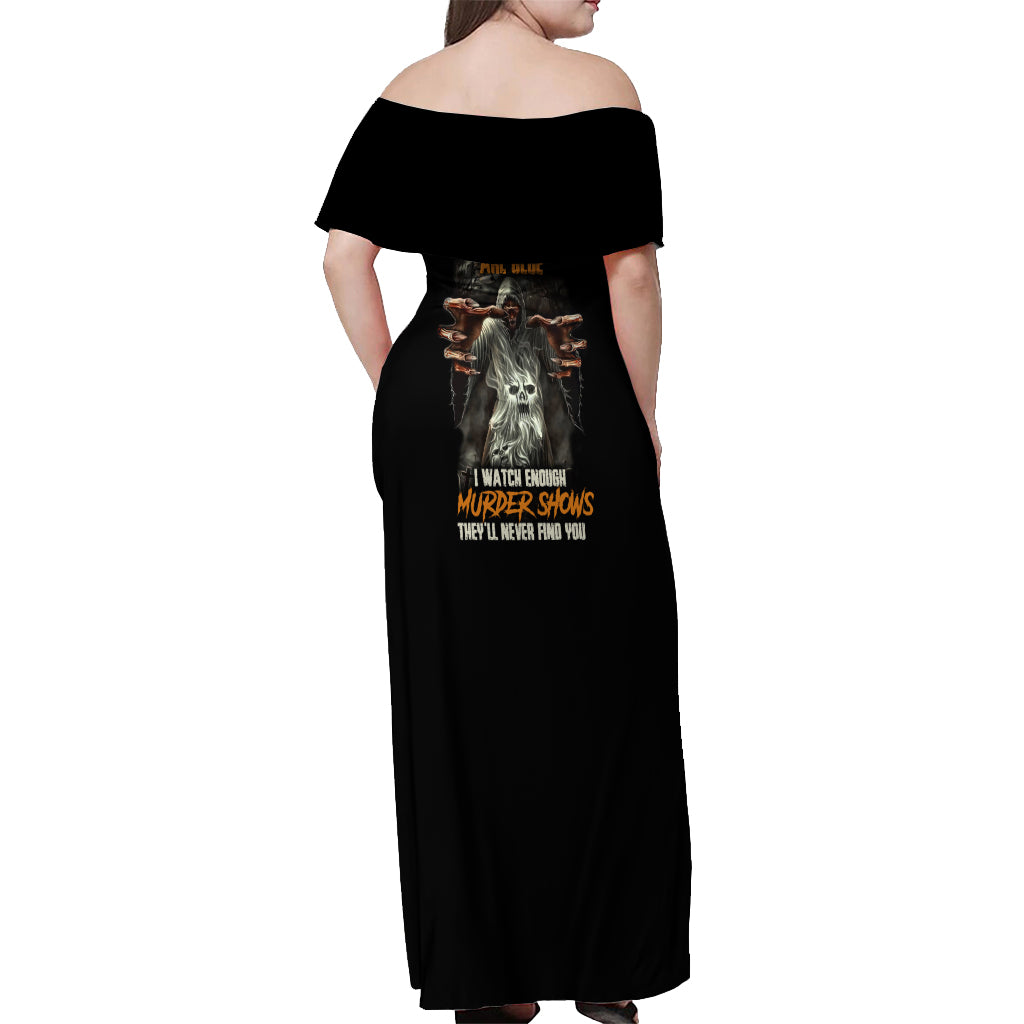 They'll Never Find You Off Shoulder Maxi Dress - Wonder Print Shop