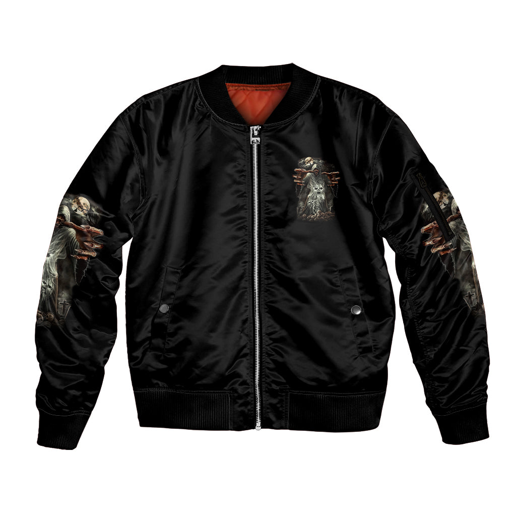 They'll Never Find You Sleeve Zip Bomber Jacket - Wonder Print Shop