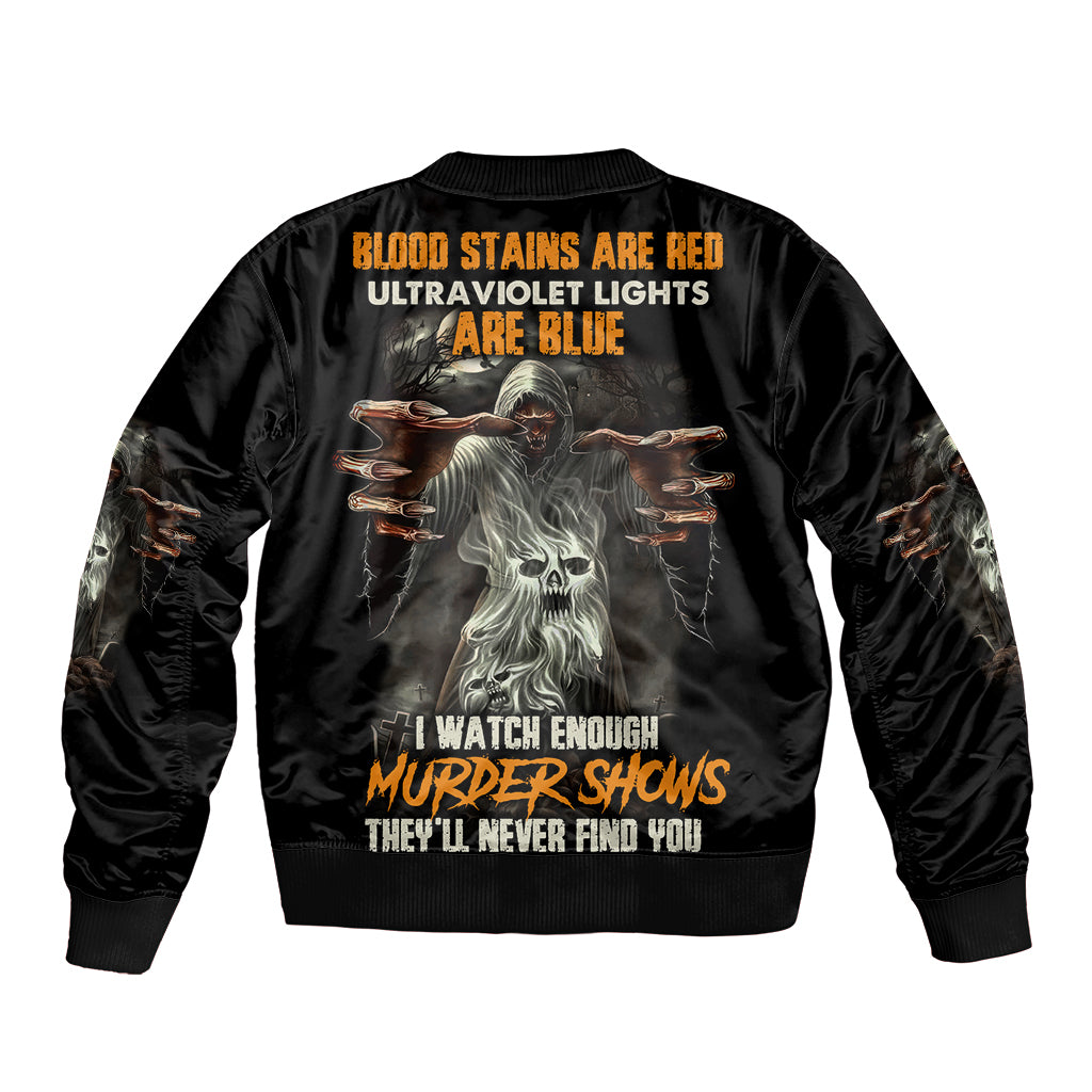 They'll Never Find You Sleeve Zip Bomber Jacket - Wonder Print Shop